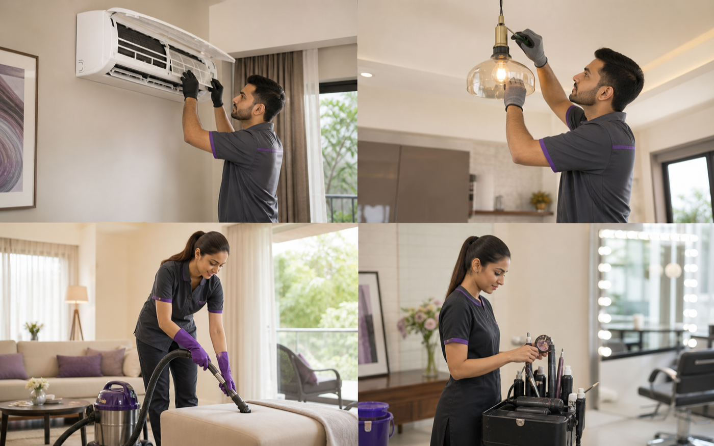 Home service professionals at work